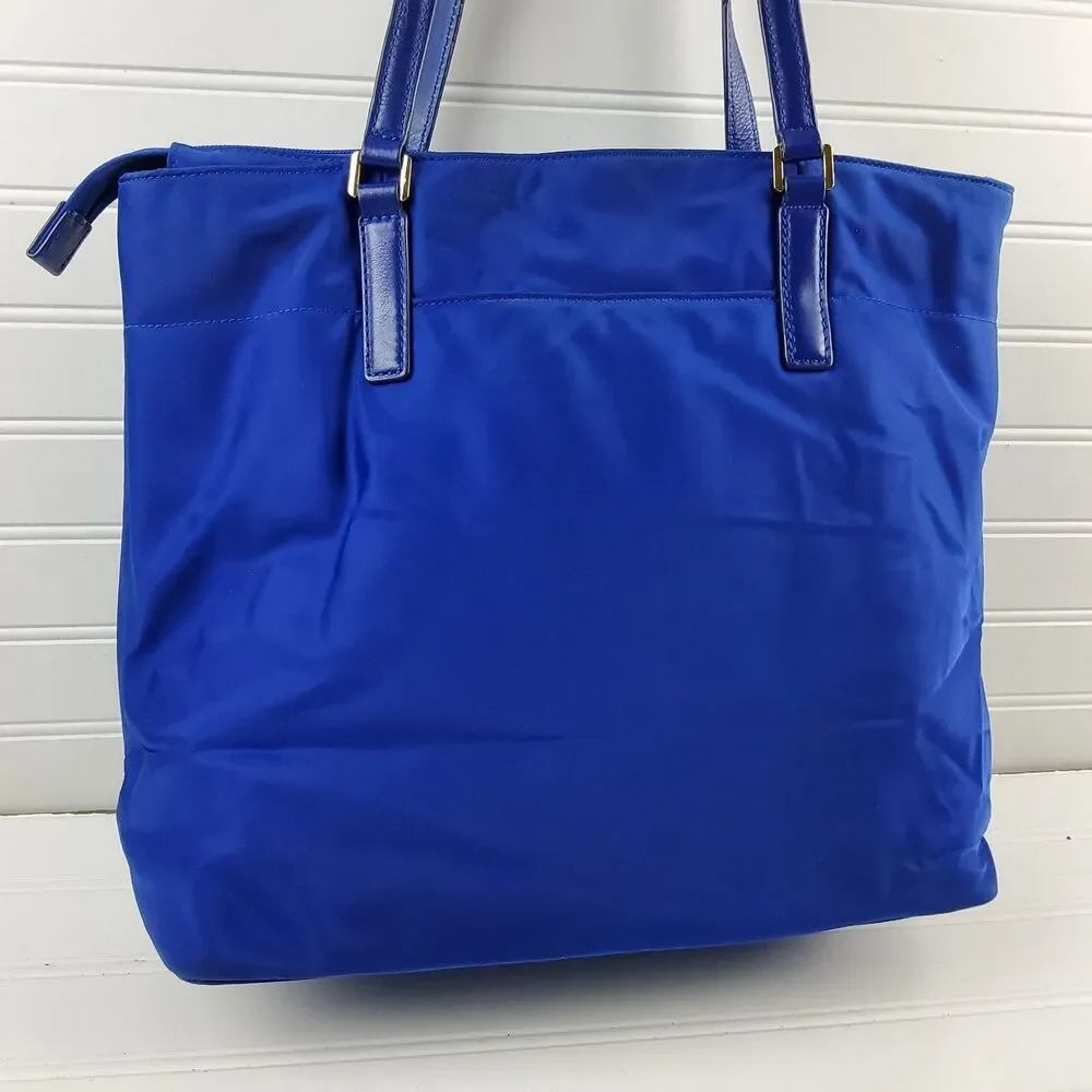 Michael Kors MK Nylon Tote Shoulder Handbag Purse Blue
